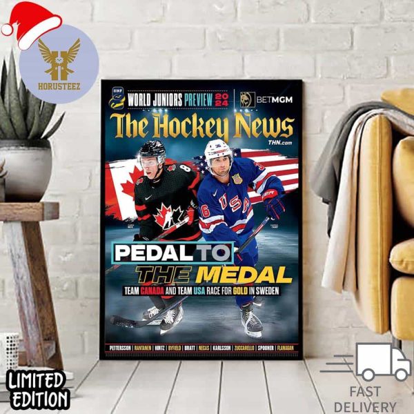 Hockey Sport Team Canada And Team USA Race For Gold Medal In Sweden Home Decor Poster