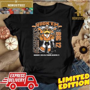 Hook Em Texas Longhorns Bevo Mascot 2023 Big 12 Champions Unisex T-Shirt