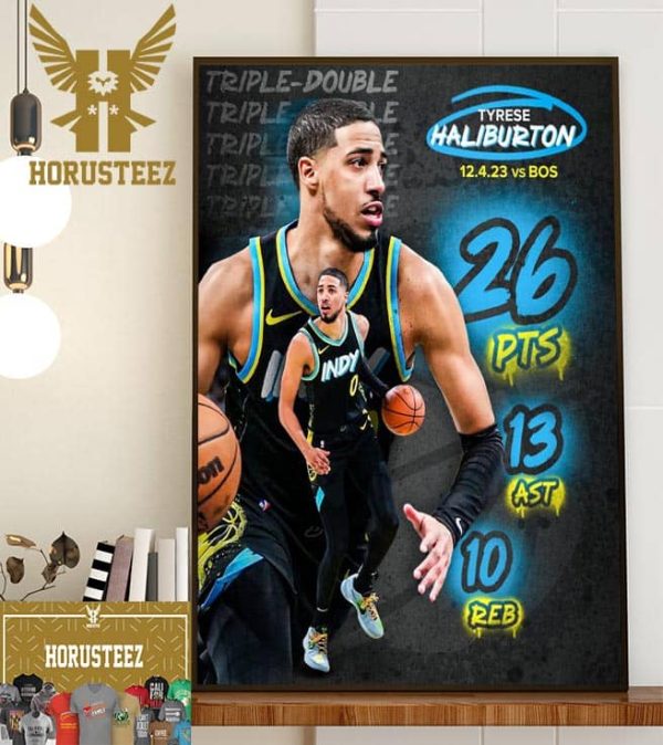 Incredible Tyrese Haliburton’s First Career Triple Double Home Decor Poster Canvas