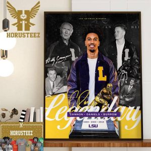 Jayden Daniels Joins Billy Cannon And Joe Burrow As LSU Heisman Winners Home Decor Poster Canvas