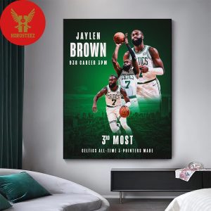 Jaylen Brown Climbed To The 3rd Most Celtics All Time 3 Pointers Made Home Decor Poster Canvas