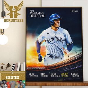 Juan Soto The 2024 New York Yankees FanGraphs Projections Home Decor Poster Canvas