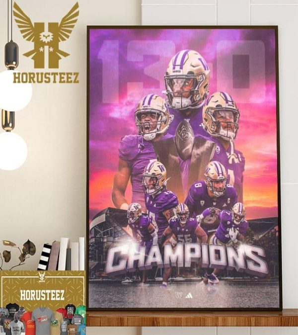 Kings Of The West Washington Huskies 2023 Pac-12 Football Championship Game Champions Home Decor Poster Canvas