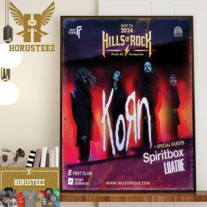 Korn At Hills Of Rock July 25th 2024 With Special Guests Spiritbox And Loathe Home Decor Poster Canvas