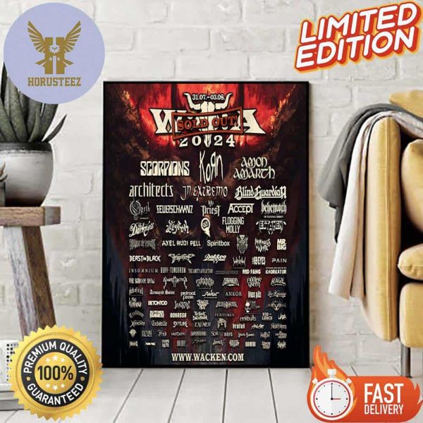 Korn x Wacken Open Air See You In August 2024 Home Decor Poster