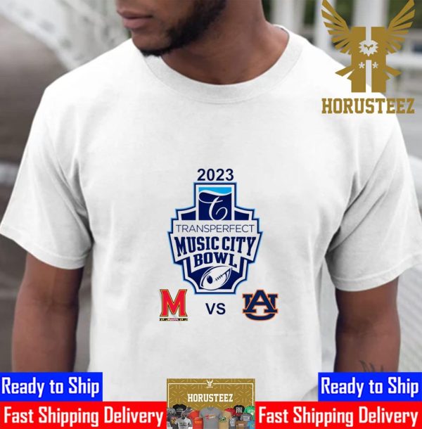 Maryland Terrapins Vs Auburn Tigers 2023 Transperpect Music City Bowl Classic Unisex T-Shirt