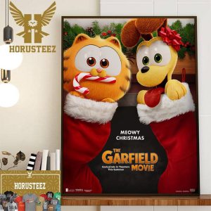 Meowy Christmas The Garfield Movie Poster Home Decor Poster Canvas