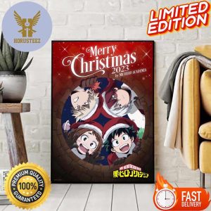 Merry Christmas 2023 By My Hero Academia Home Decor Poster