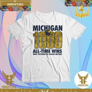 Michigan Wolverines Yellow 1000 All Time Wins Unisex T-Shirt