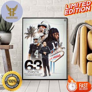 NFL Las Vegas Raiders Recorded 63 Points Most In A Single Game Of The Team History Home Decor Poster