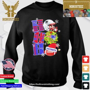 New England Patriots NFL Ho Ho Ho Football Helmet Logo Christmas Unisex T-Shirt