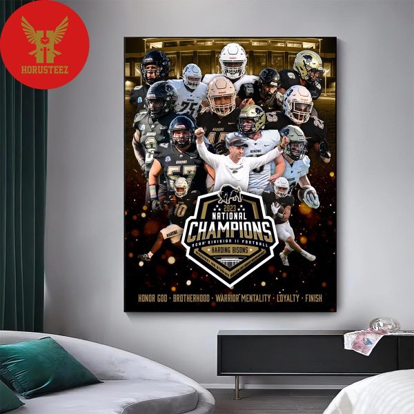 Offically Poster Harding Bison Win The National Champions NCAA Division II Football 2023 Home Decor Poster Canvas