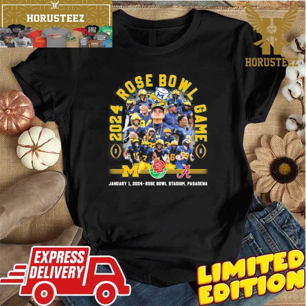 Official 2024 Rose Bowl Game Michigan Wolverines Football Team Unisex T-Shirt