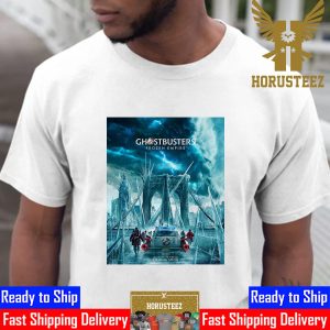 Official Poster Ghostbusters Frozen Empire With The Brooklyn Bridge And The Empire State Building Unisex T-Shirt