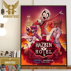 Official Poster Hazbin Hotel Releasing January 19 on Prime Video Home Decor Poster Canvas
