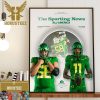 Oregon Football Player Jackson Powers-Johnson Is The Walter Camp First Team All-American Home Decor Poster Canvas