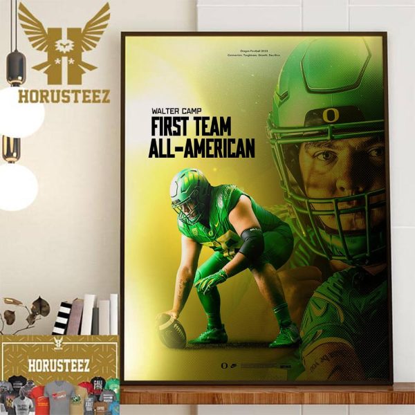 Oregon Football Player Jackson Powers-Johnson Is The Walter Camp First Team All-American Home Decor Poster Canvas