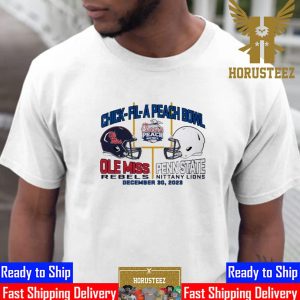 Penn State Nittany Lions vs Ole Miss Rebels 2023 Peach Bowl Dueling Helmet Unisex T-Shirt