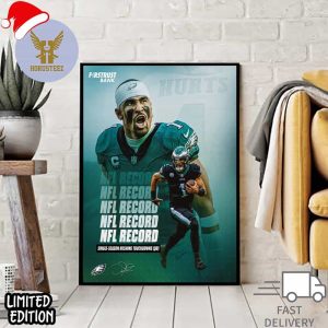 Philadelphia Eagles Player Jalen Hurts Got New NFL Record Of Single Season Rushing Touchdowns NFL Official Poster