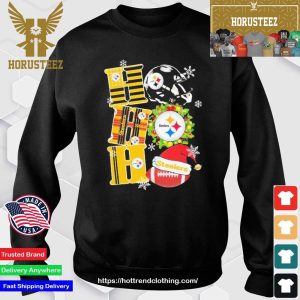 Pittsburgh Steelers NFL Ho Ho Ho Football Helmet Logo Christmas Unisex T-Shirt