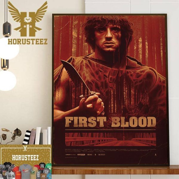 Rambo First Blood 41st Anniversary By Jake Kontou War Variant Home Decor Poster Canvas