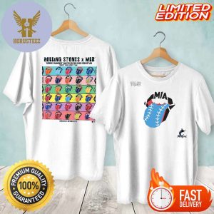 Rolling Stones x Miami Marlins Hackney Diamonds Album Two Side MLB T-shirt
