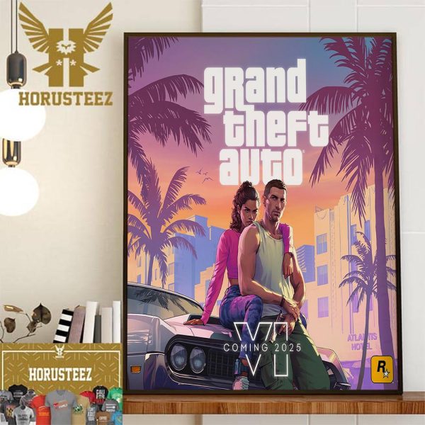 The GTA 6 Grand Theft Auto VI Coming 2025 Official Poster Home Decor Poster Canvas
