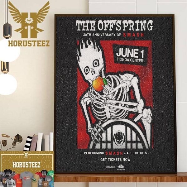 The Offspring Celebrate 30th Anniversary Of Smash June 1st 2024 Honda Center Home Decor Poster Canvas