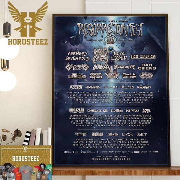 The Offspring Resurrection Fest Estrella Galicia Spain 26-29th June 2024 Home Decor Poster Canvas