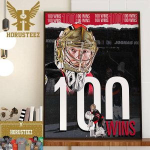 The Ottawa Senators Player Joonas Korpisalo 100 Wins In NHL Home Decor Poster Canvas