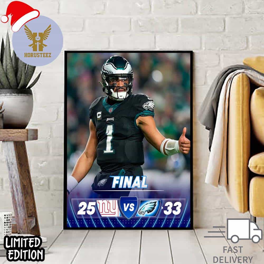 The Philadelphia Eagles Hang On And Take Sole Possession Of The NFC East After Win Game Against New York Giants NFL Official Poster