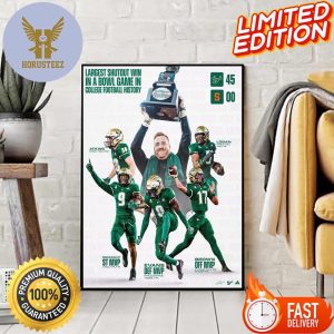 USF Football Got The Largest Shutout Win In A Bowl Game In College Football History In The Game With Syracuse In 2023 Home Decor Poster