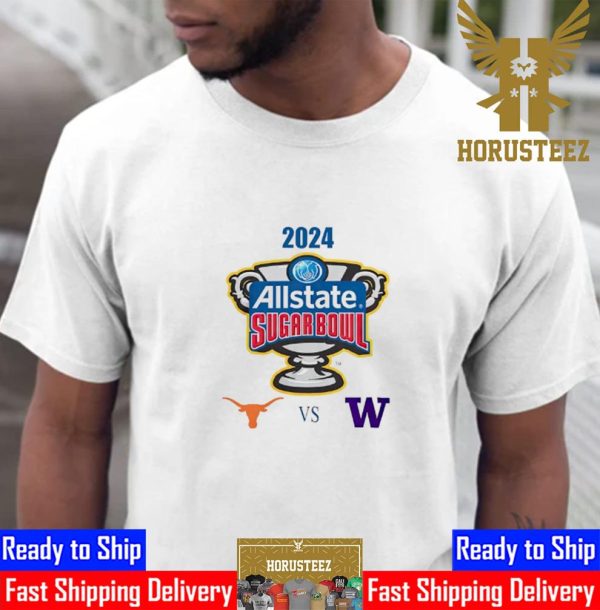 Washington Huskies Vs Tennessee Volunteers Sugar Bowl Logo 2024 Unisex T-Shirt