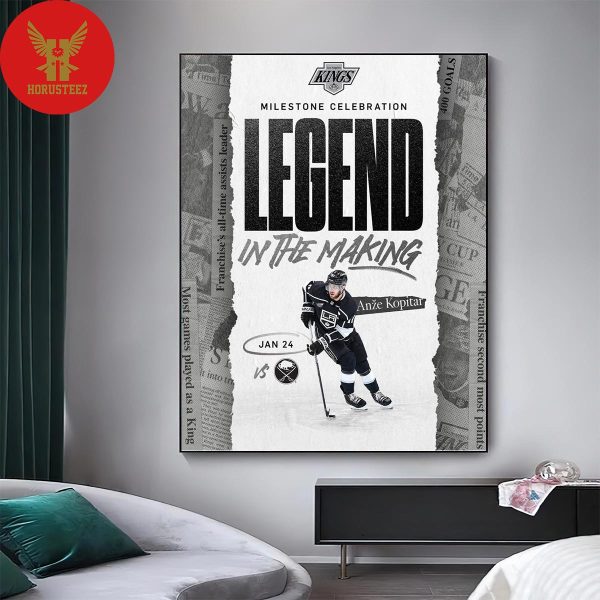 We Celebrate Anze Kopitar One Of The Most Decorated LA Kings In History Franchises Assists Leader Of All-Time Home Decor Poster Canvas