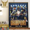 2023-24 National Champions Are Michigan Wolverines Football Wall Decor Poster Canvas