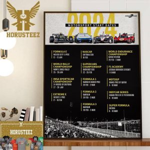2024 Motorsport The Start Dates Wall Decor Poster Canvas