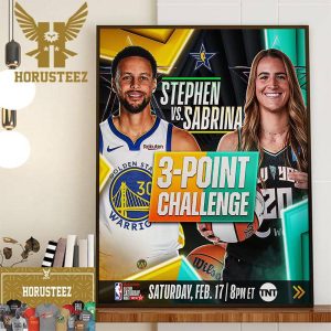 3-Point Challenge The Stage Is Set Stephen Curry Vs Sabrina Ionescu Wall Decor Poster Canvas