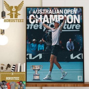 Australian Open Champions Is Jannik Sinner Becomes The First Italian Man To Win A Grand Slam Singles Title Wall Decor Poster Canvas