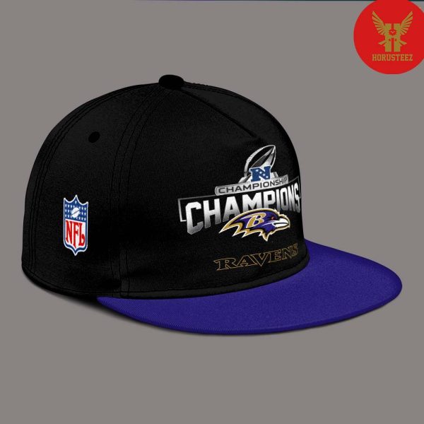 Baltimore Ravens Advanced To The Super Bowl LVIII Las Vegas With The AFC Champions NFL Playoffs Season 2023-2024 Classic Hat Cap Snapback