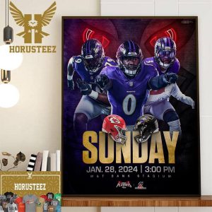 Baltimore Ravens Vs Kansas City Chiefs At M And T Bank Stadium January 28th 2024 For The AFC Championship Wall Decor Poster Canvas