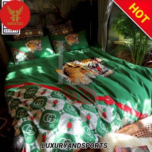 Best Gucci Tiger With Gucci and Bee Caro Bedding Set