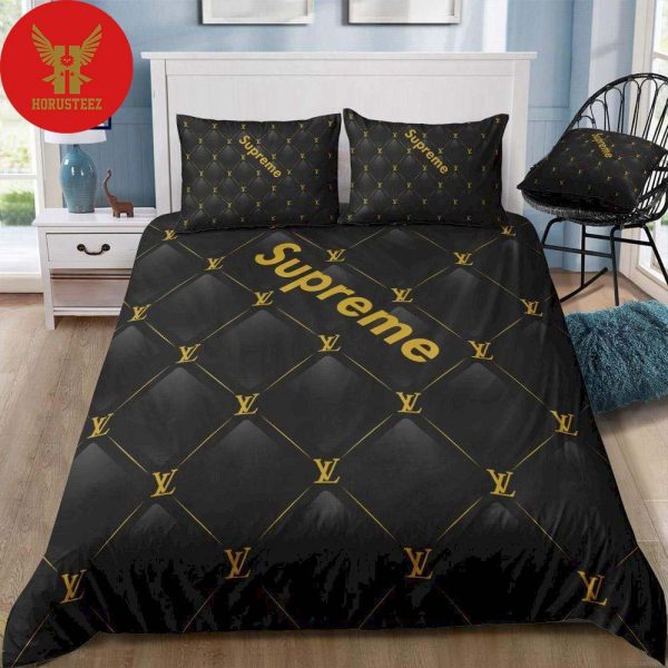 Black Supreme Louis Vuitton Bedding Set