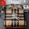 Burberry Logo Black Background Gold Pattern Bedding Duvet Cover Bedroom Luxury Brand Bedding Bedroom Sets