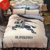 Burberry Logo Brown Background Duvet Cover Bedroom Luxury Brand Bedding Bedroom Bedding Sets