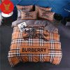 Burberry London Bt Logo Brown Bt Patern Luxury Brand Type Bedding Sets