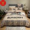 Burberry London Horse And Knight Purple Background Luxury Brand Type Bedding Sets