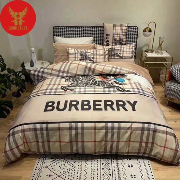 Burberry London Horse And Knight Caro Pattern Luxury Brand Type Bedding Sets