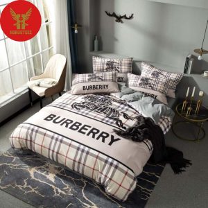 Burberry London Logo Black Horse And Knight Luxury Brand Type Bedding Sets