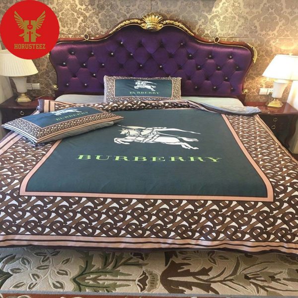 Burberry London White Horse And Kinght Luxury Brand Type Bedding Sets