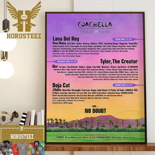 Coachella Valley Music And Arts Festival Indio California Empire Polo Club 2024 Lineup Wall Decor Poster Canvas